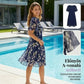 Elegáns női hálós ruha | A-vonalú | Öv a derékrészen | Bulikra és esküvőkre | S–4XL