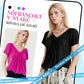 👕Női, rövid ujjú, redős felső V-kivágással | Rugalmas, könnyű, mindennapi viseletre | S–4XL