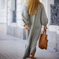 🌸[S-XL]👗Női minimalista pamutvászon V-nyakú hosszú ruha🌿💃