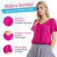 👕Női, rövid ujjú, redős felső V-kivágással | Rugalmas, könnyű, mindennapi viseletre | S–4XL
