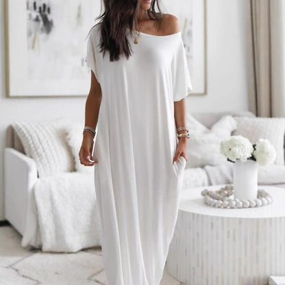 👗 30% KEDVEZMÉNY! ✨ Légies, hosszú ujjú maxiruha zsebekkel – Tökéletes forró napokra és utazáshoz, könnyű és kényelmes 🌿