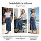Női magas derekú A-vonalú denim maxi szoknya