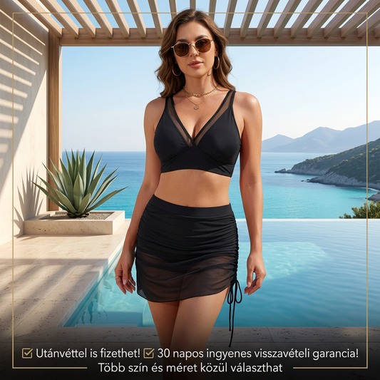 👙 2026-os hasformáló, magas derekú hálós bikini szett