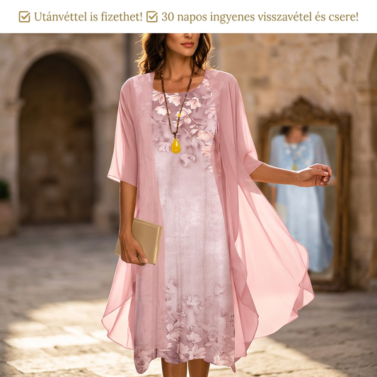 🌿[M-4XL]🌸Női kétrészes kosztümös ruha virágmintával💖