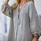 🌸[S-XL]👗Női minimalista pamutvászon V-nyakú hosszú ruha🌿💃