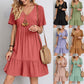 👗💃Vintage női pamut V-nyakú ruha