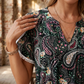🌸Női V-nyakú nyomtatott rövid ujjú póló | Puha légáteresztő | S–4XL