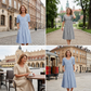 🎉🛍️Szuper akció: 50% kedvezmény💃Időtálló csíkos midi ruha