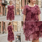 ❤️A Ruhád❤️ Női virágmintás chiffon aszimmetrikus réteges ruha