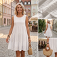 👗Női alkalmi ujjatlan kockás A-vonalú ruha