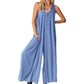 Női alkalmi V-nyakú széles szárú Jumpsuit
