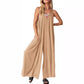 Női alkalmi V-nyakú széles szárú Jumpsuit