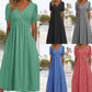 🌿【S-3XL】👗Női V-nyakú rövid ujjú hosszú ruhák