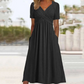 🌿【S-3XL】👗Női V-nyakú rövid ujjú hosszú ruhák