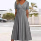 🌿【S-3XL】👗Női V-nyakú rövid ujjú hosszú ruhák