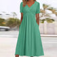 🌿【S-3XL】👗Női V-nyakú rövid ujjú hosszú ruhák