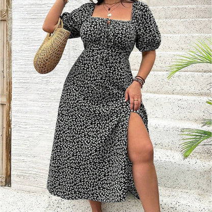 💃Nyári kiárusítás – 50% kedvezmény💗Plusz méretű, virágmintás, boho stílusú maxi ruha