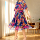 🌸👗Elegáns virágos nyomtatott fél ujjú ruha