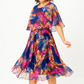 🌸👗Elegáns virágos nyomtatott fél ujjú ruha
