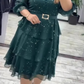 🔥😍[S-4XL]🥳V-nyakú térdig érő ruha👗