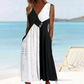 【XL-4XL】💞Női elegáns patchwork V-nyakú ruha