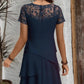 💖 [S-3XL] 👗Női Réteges Háló A-vonalú Midi Ruha