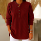 👚 60% KEDVEZMÉNY MOST! 🎉 Női kordbársony Henley felső – stílusos, puha és sokoldalú 🧥📦