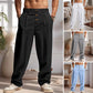 👖 MOST 48%! 🌿 Férfi Casual Húzózsinór Nadrág – Len Keverék, Laza Szabású & Lélegző Szövet 🧵