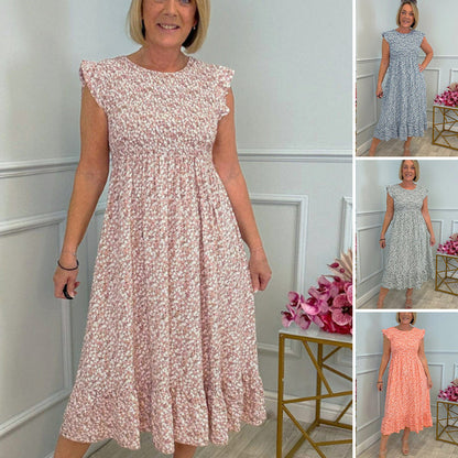 👗 Elegáns magas derekú virágmintás ruha