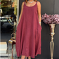 🌿 Női pamut-len zsebös cami ruha – lélegző, kényelmes és természetesen elegáns 👗✨