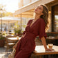 🎁 Új termékek akciós áron: 50% kedvezmény🎊Elegáns, V-nyakú, széles szárú, derékban szűkített, karcsúsító jumpsuit