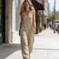 ✨【S–3XL】😍Női ujjatlan, V-nyakú, széles szárú jumpsuit🎊