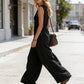 ✨【S–3XL】😍Női ujjatlan, V-nyakú, széles szárú jumpsuit🎊