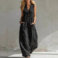 ✨【S–3XL】😍Női ujjatlan, V-nyakú, széles szárú jumpsuit🎊