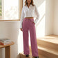🆕🎁 Új termékek akciója: 50% kedvezmény🎉High-Waist Straight-Leg Pants with Button Detail