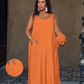 💥Laza, testhezálló ruha, nagy méretben 【XL–6XL】👗Női, zsebes, ujjatlan, hosszú ruha