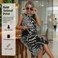 【S–5XL】🎀 Női, ujjatlan, leopárdmintás ruha