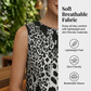 【S–5XL】🎀 Női, ujjatlan, leopárdmintás ruha