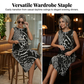 【S–5XL】🎀 Női, ujjatlan, leopárdmintás ruha