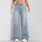 ✨👖Női, magas derekú, egyenes szárú farmer💟