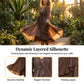 Women's Elegant Tie-Front Layered Dress