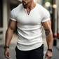 👕Férfi slim fit, egyszínű Henley ing