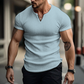 👕Férfi slim fit, egyszínű Henley ing