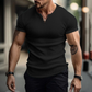 👕Férfi slim fit, egyszínű Henley ing