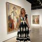 Női maxi ruha barokk mintával | V-kivágás, S–XL
