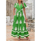 Női alkalmi, V-nyakú, boho stílusú maxi ruha