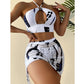 👙🏖️ Női, háromrészes bikini szett batik mintával, S–XL méretben