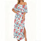 👗 LIMITED-TIME 50% OFF! ✨ Off-Shoulder Ruffled Maxi Dress – Side Slit, Pockets, Flowy 🌸