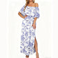👗 LIMITED-TIME 50% OFF! ✨ Off-Shoulder Ruffled Maxi Dress – Side Slit, Pockets, Flowy 🌸