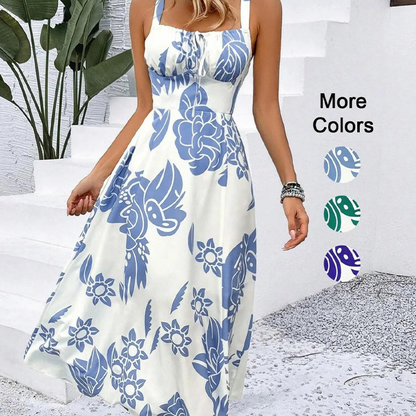 🌺 KORLÁTOZOTT IDEIG 50% KEDVEZMÉNY! 👗 Női virágos spagettipántos ruha – ráncolt hát, A-vonalú, könnyű 🌼